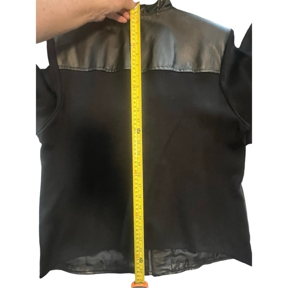 Peter Nygard Leather Jacket Blazer Cardigan Black Size Large L Stretch studs - Picture 11 of 14